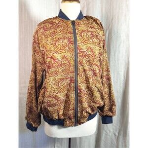Y2k Reversible Jacket Size M Embroidered Paisley Coquette Indie Sleaze